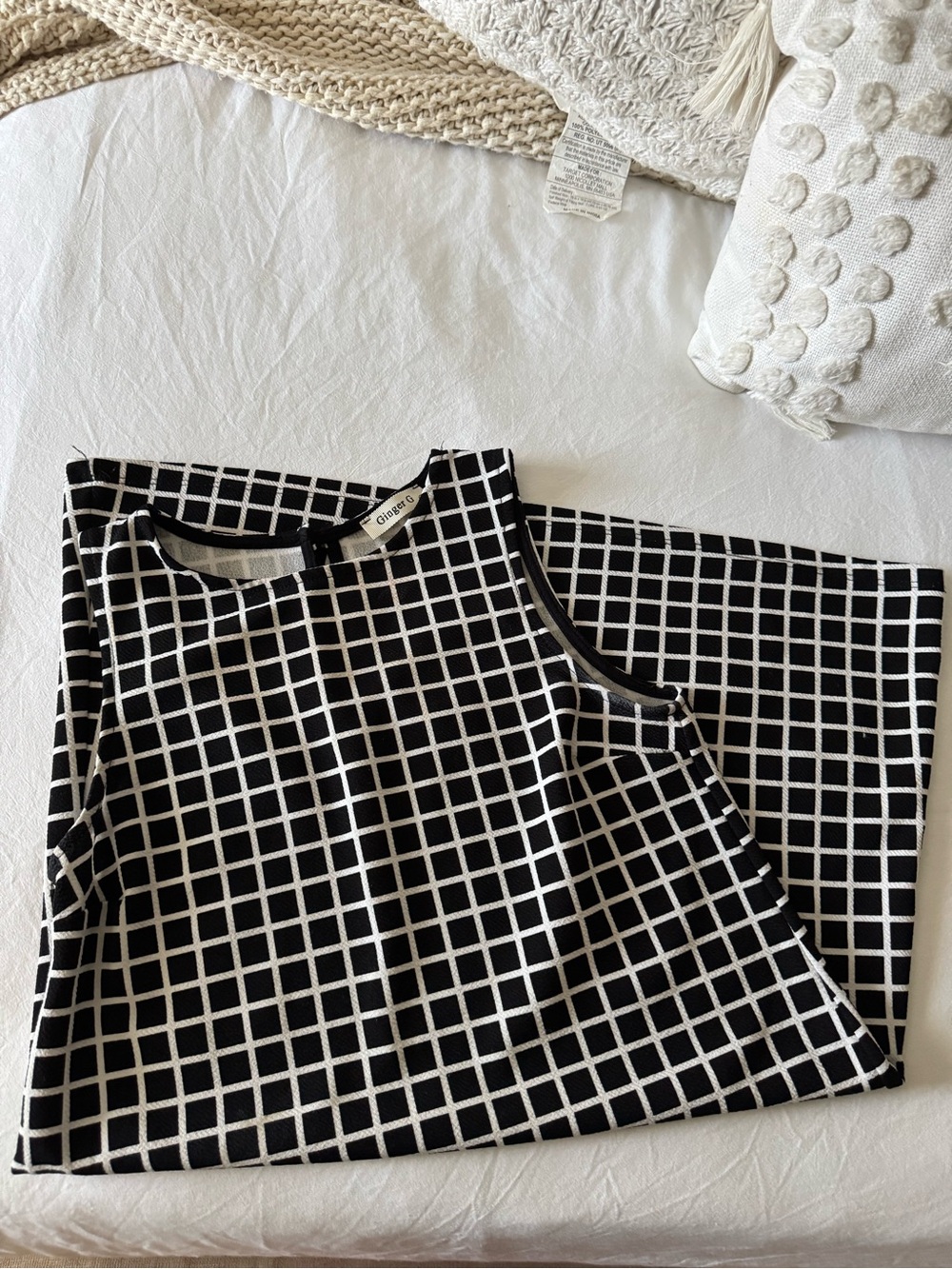 Black & White Grid Knit dress